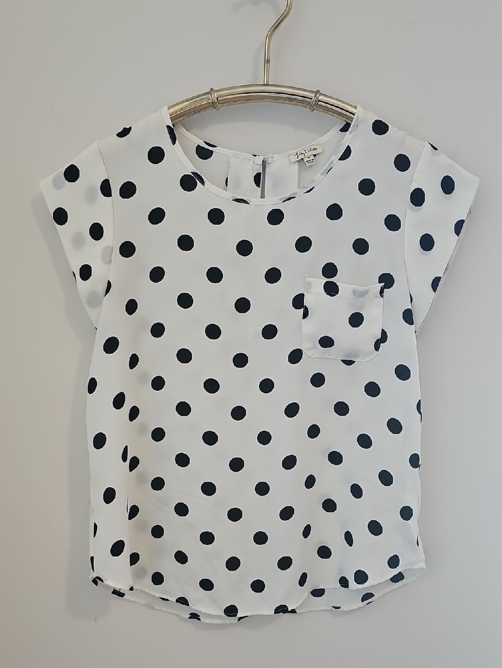 Lily White‎ White Top with Black Polka Dots.  Size Meduim.